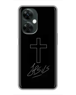 Чехол для OnePlus Nord CE 3 Lite с картинкой «Графический крест Jesus» Чехол для OnePlus Nord CE 3 Lite с картинкой «Графический крест Jesus»