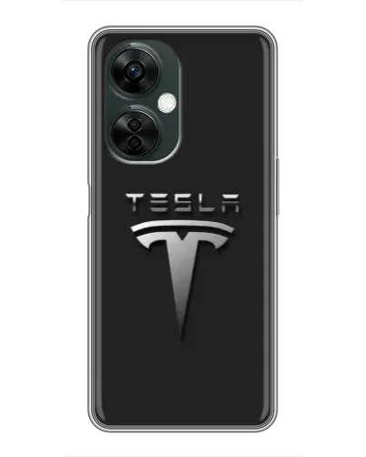 Чехол для OnePlus Nord CE 3 Lite с картинкой «Стальной логотип Tesla»