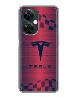 Чохол для OnePlus Nord CE 3 Lite з картинкою «Тесла червоний карбон»
