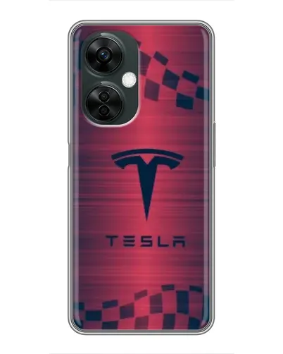 Чехол для OnePlus Nord CE 3 Lite с картинкой «Тесла красный карбон»
