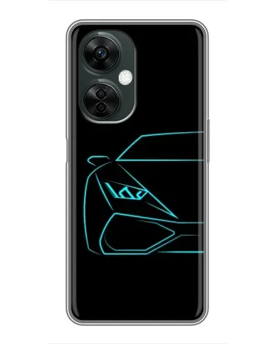 Чехол для OnePlus Nord CE 3 Lite с картинкой «Голубой силуэт Lamborghini»