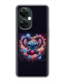 Чехол для OnePlus Nord CE 3 Lite с картинкой «Stitch в цветах» Чехол для OnePlus Nord CE 3 Lite с картинкой «Stitch в цветах»