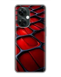 Чехол для OnePlus Nord CE 3 Lite с картинкой «Красная глянцевая сетка» Чехол для OnePlus Nord CE 3 Lite с картинкой «Красная глянцевая сетка»