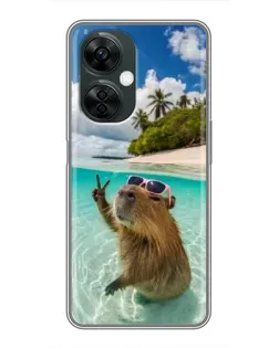 Чехол для OnePlus Nord CE 3 Lite с картинкой «Капибара на море»