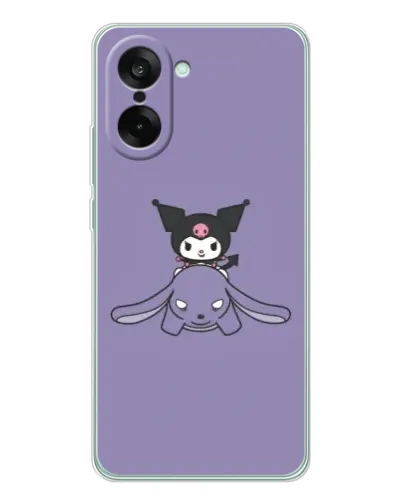 Чехол для OnePlus Nord CE 5 с картинкой «Kuromi на лиловом фоне»