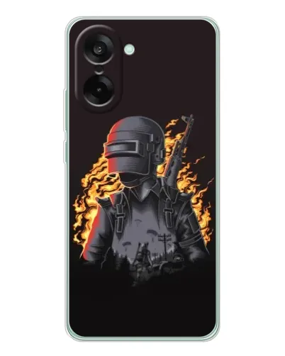 Чехол для OnePlus Nord CE 5 с картинкой «PUBG — огненный силуэт» Чехол для OnePlus Nord CE 5 с картинкой «PUBG — огненный силуэт»
