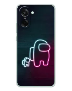 Чехол для OnePlus Nord CE 5 с картинкой «Among Us неон-арт»