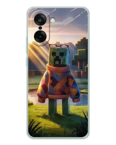 Чехол для OnePlus Nord CE 5 с картинкой «Крипер в свитере» Чехол для OnePlus Nord CE 5 с картинкой «Крипер в свитере»
