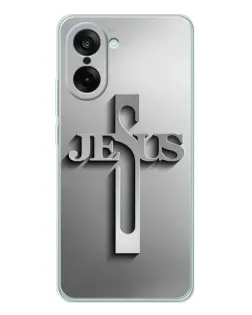 Чехол для OnePlus Nord CE 5 с картинкой «Металлический крест Jesus»