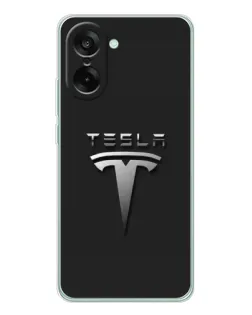 Чохол для OnePlus Nord CE 5 з картинкою «Сталевий логотип Tesla»
