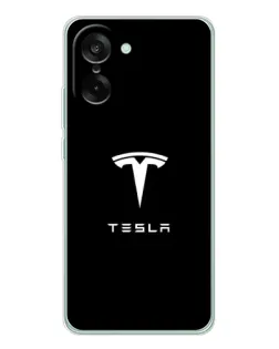 Чохол для OnePlus Nord CE 5 з картинкою «Tesla White Logo»