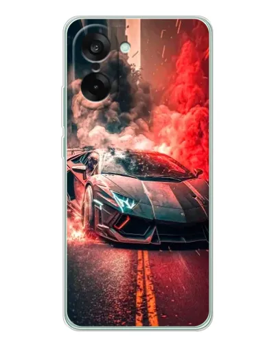 Чехол для OnePlus Nord CE 5 с картинкой «Lamborghini красный дым»