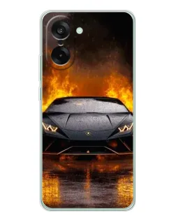 Чехол для OnePlus Nord CE 5 с картинкой «Lamborghini в огне»