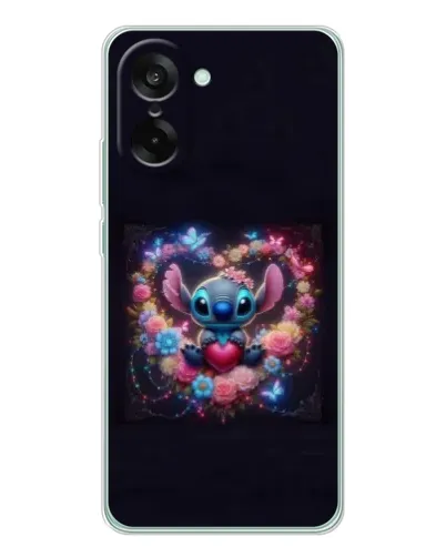 Чехол для OnePlus Nord CE 5 с картинкой «Stitch в цветах»