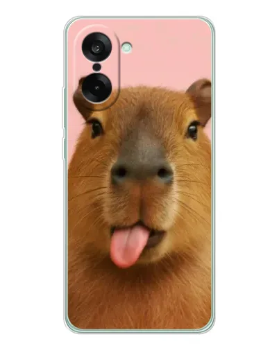 Чехол для OnePlus Nord CE 5 с картинкой «Капибара с языком»
