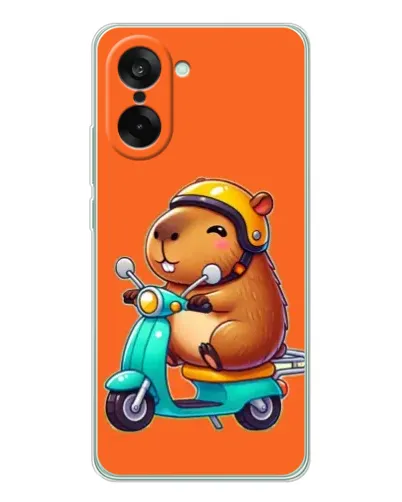 Чехол для OnePlus Nord CE 5 с картинкой «Капибара на скутере»