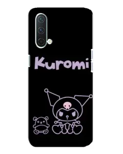 Чехол для OnePlus Nord CE 5G с картинкой «Kuromi — черный минимализм»