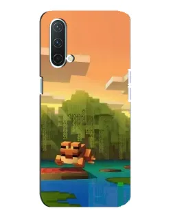 Чехол для OnePlus Nord CE 5G с картинкой «Майнкрафт закат солнца»