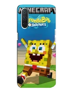 Чехол для OnePlus Nord CE 5G с картинкой «Губка Боб Minecraft»