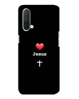 Чехол для OnePlus Nord CE 5G с картинкой «Сердце - Jesus»