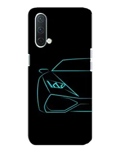 Чехол для OnePlus Nord CE 5G с картинкой «Голубой силуэт Lamborghini»