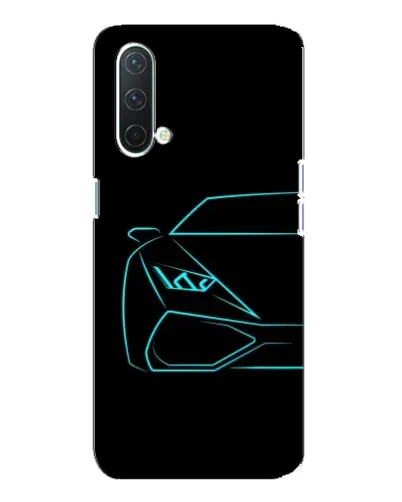 Чехол для OnePlus Nord CE 5G с картинкой «Голубой силуэт Lamborghini»
