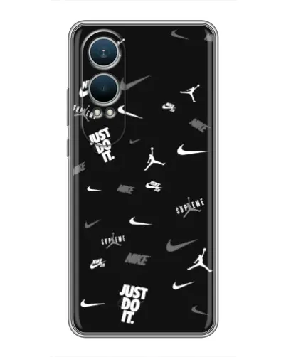 Чехол для OnePlus Nord CE4 Lite с картинкой «Nike Black Pattern»