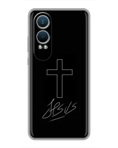 Чехол для OnePlus Nord CE4 Lite с картинкой «Графический крест Jesus» Чехол для OnePlus Nord CE4 Lite с картинкой «Графический крест Jesus»