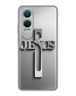 Чехол для OnePlus Nord CE4 Lite с картинкой «Металлический крест Jesus»