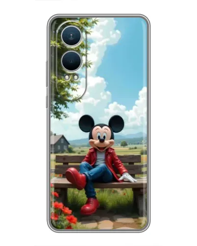 Чехол для OnePlus Nord CE4 Lite с картинкой «Микки на скамейке»