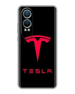 Чехол для OnePlus Nord CE4 Lite с картинкой «Tesla Red Logo» Чехол для OnePlus Nord CE4 Lite с картинкой «Tesla Red Logo»