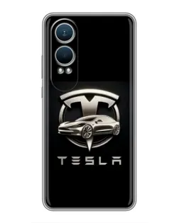 Чехол для OnePlus Nord CE4 Lite с картинкой «Tesla — серебристое авто» Чехол для OnePlus Nord CE4 Lite с картинкой «Tesla — серебристое авто»