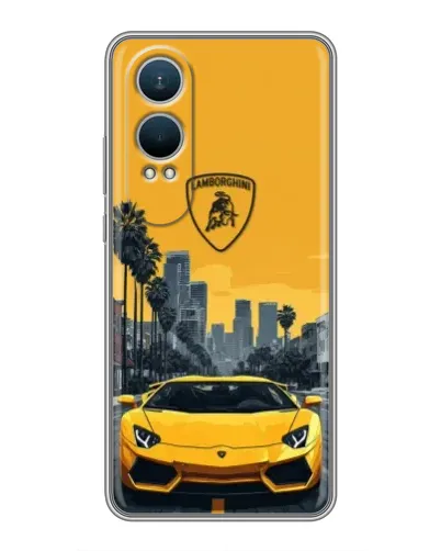Чехол для OnePlus Nord CE4 Lite с картинкой «Желтый Lamborghini город» Чехол для OnePlus Nord CE4 Lite с картинкой «Желтый Lamborghini город»