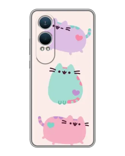 Чехол для OnePlus Nord CE4 Lite с картинкой «Pusheen трио»