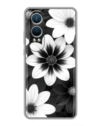 Чехол для OnePlus Nord CE4 Lite с картинкой «Монохромные астры»