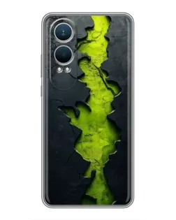 Чехол для OnePlus Nord CE4 Lite с картинкой «Салатовый разлом скалы»