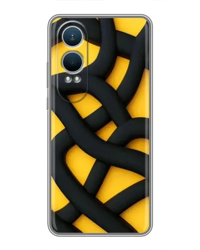 Чехол для OnePlus Nord CE4 Lite с картинкой «Черное желтое переплетение»