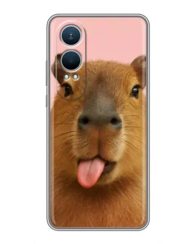 Чехол для OnePlus Nord CE4 Lite с картинкой «Капибара с языком»