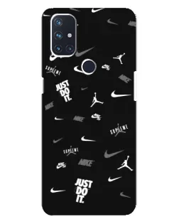 Чехол для OnePlus Nord N10 5G с картинкой «Nike Black Pattern»