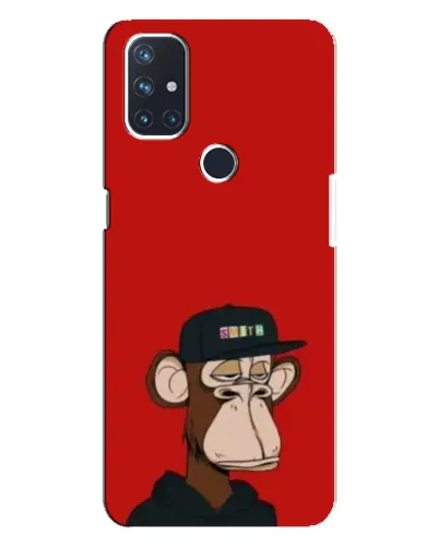 Чехол для OnePlus Nord N10 5G с картинкой «Bored Ape — красный фон» Чехол для OnePlus Nord N10 5G с картинкой «Bored Ape — красный фон»