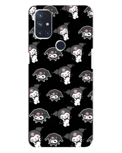 Чехол для OnePlus Nord N10 5G с картинкой «Черный паттерн Kuromi»