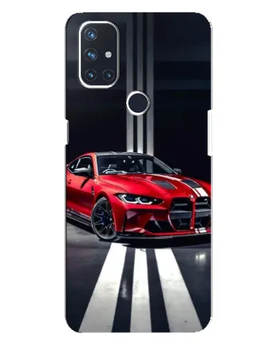Чехол для OnePlus Nord N10 5G с картинкой «Красная BMW на дороге»