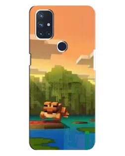 Чехол для OnePlus Nord N10 5G с картинкой «Майнкрафт закат солнца»