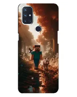 Чехол для OnePlus Nord N10 5G с картинкой «Стив в лесу»