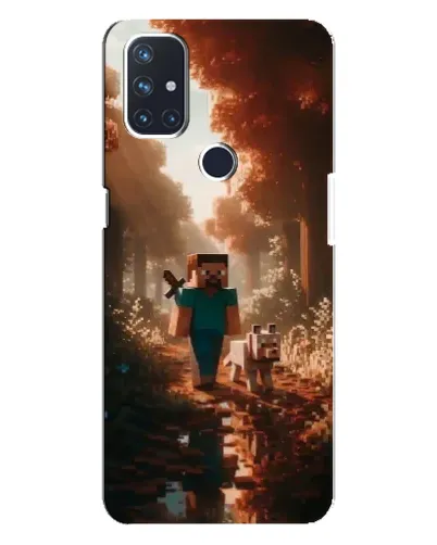 Чехол для OnePlus Nord N10 5G с картинкой «Стив в лесу»