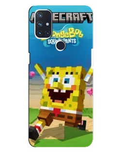 Чехол для OnePlus Nord N10 5G с картинкой «Губка Боб Minecraft»