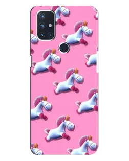 Чехол для OnePlus Nord N10 5G с картинкой «Единороги на розовом»