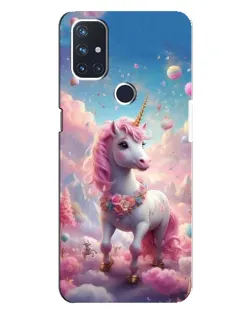 Чехол для OnePlus Nord N10 5G с картинкой «Единорог среди облаков»