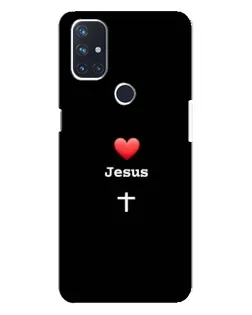 Чехол для OnePlus Nord N10 5G с картинкой «Сердце - Jesus»