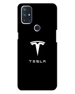 Чехол для OnePlus Nord N10 5G с картинкой «Tesla White Logo»